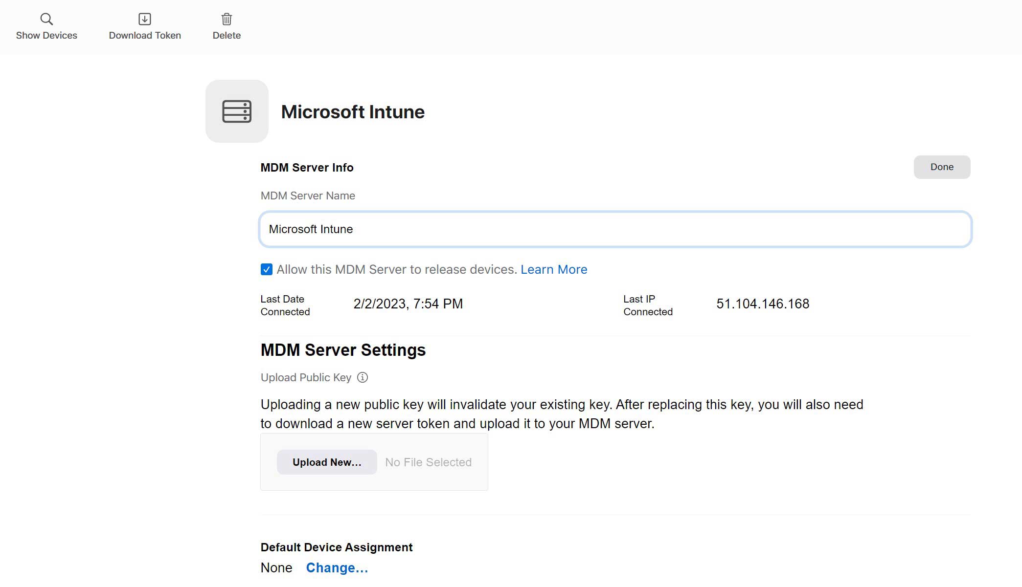 Microsoft Intune MDM-Server-Settings