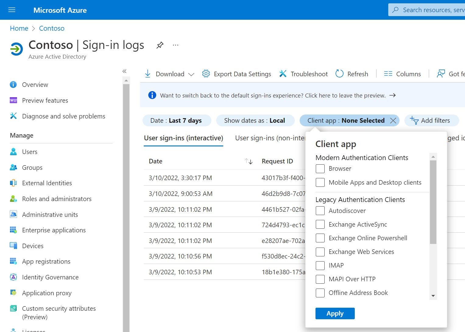 Azure AD Sign-In Logs