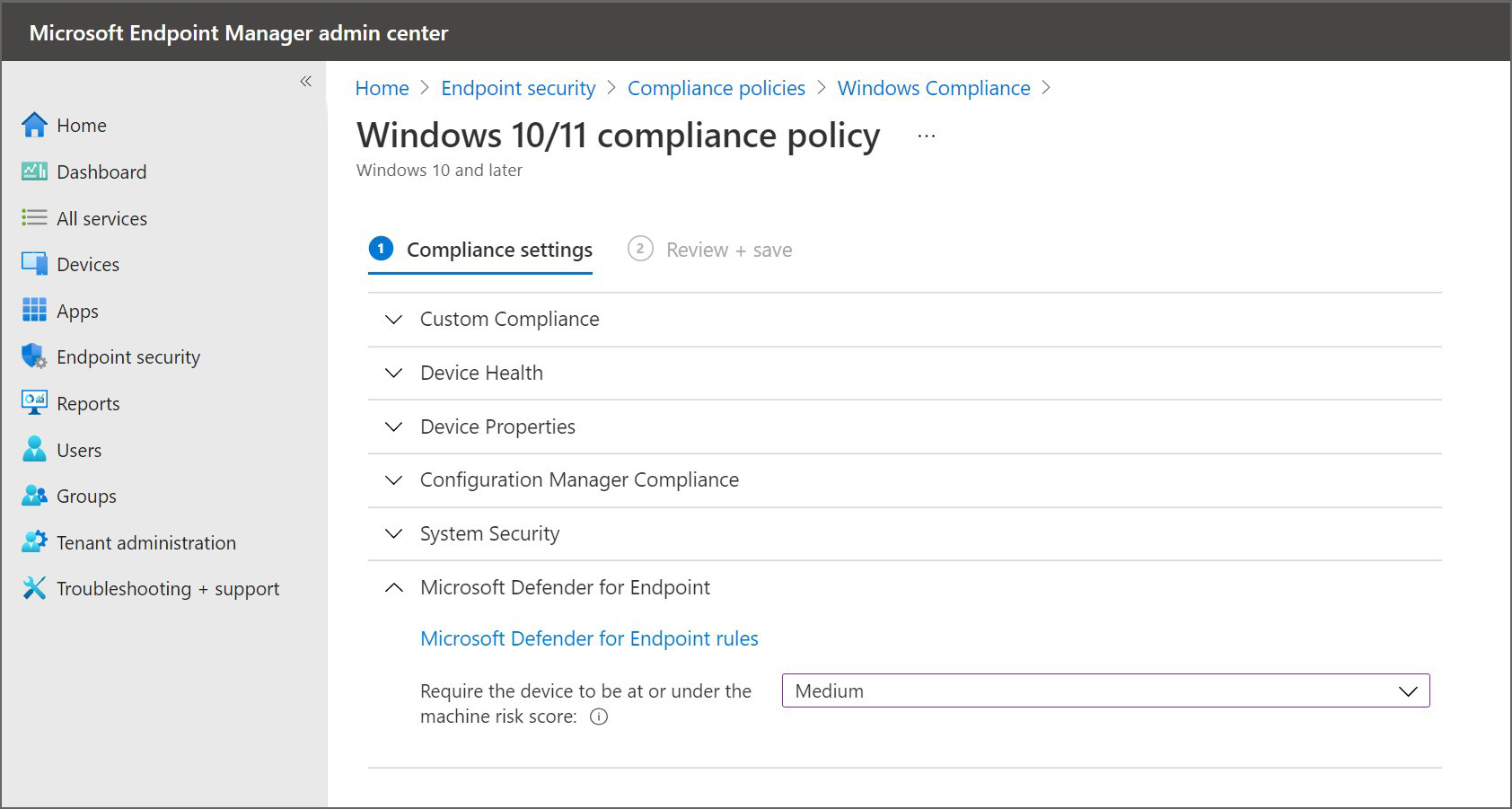 Festlegung des Endgeräte-Risikolevels im Microsoft Endpoint Manager
