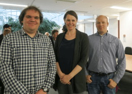 Lars, Daniela und Stefan auf der Veranstaltung zur Versionsverwaltung mit Git.