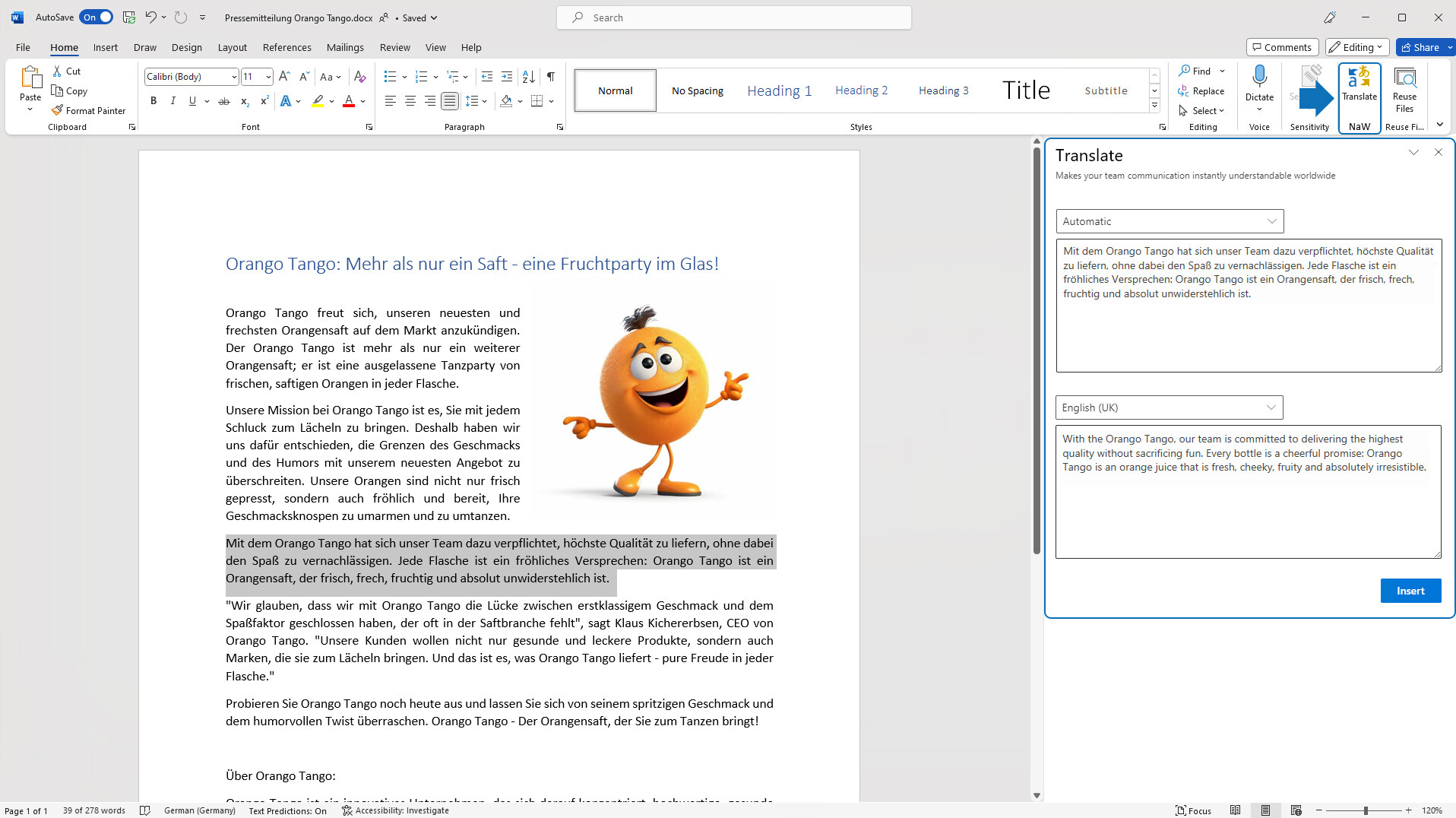 Word Dokumente übersetzen mit individuellem Microsoft 365 Add-In