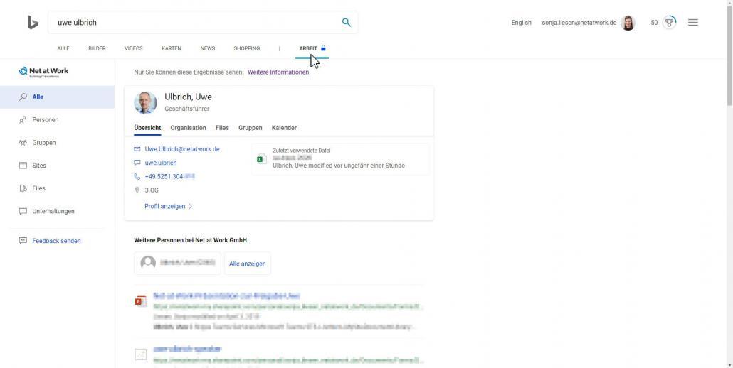 Bing-Suchergebnisse Arbeit